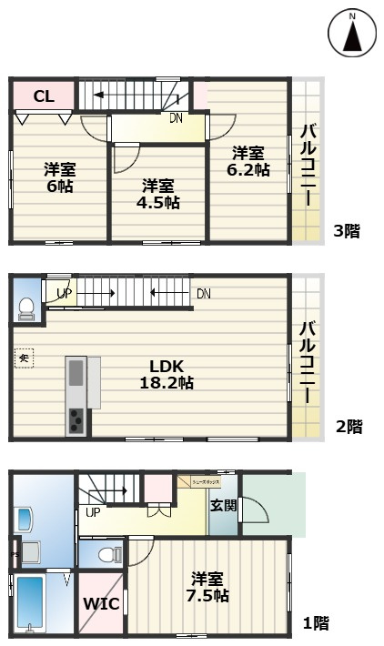 Terrechez瑞穂区雁道町1期｜名古屋市の戸建ならホームアップの間取り