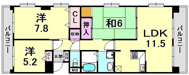 ジュエルコート甲子園口Ⅱの間取り