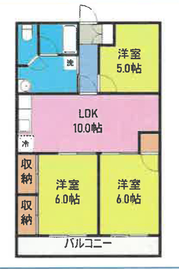 【間取り】 | 三島市大宮町 売二棟マンション ES06120 | 三島市大宮町　間取り一例（2棟目）
