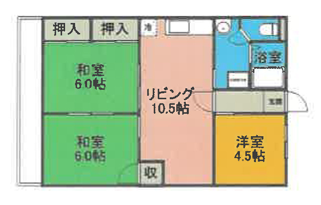 【間取り】 | 三島市大宮町 売二棟マンション ES06120 | 三島市大宮町　間取り一例（2棟目）