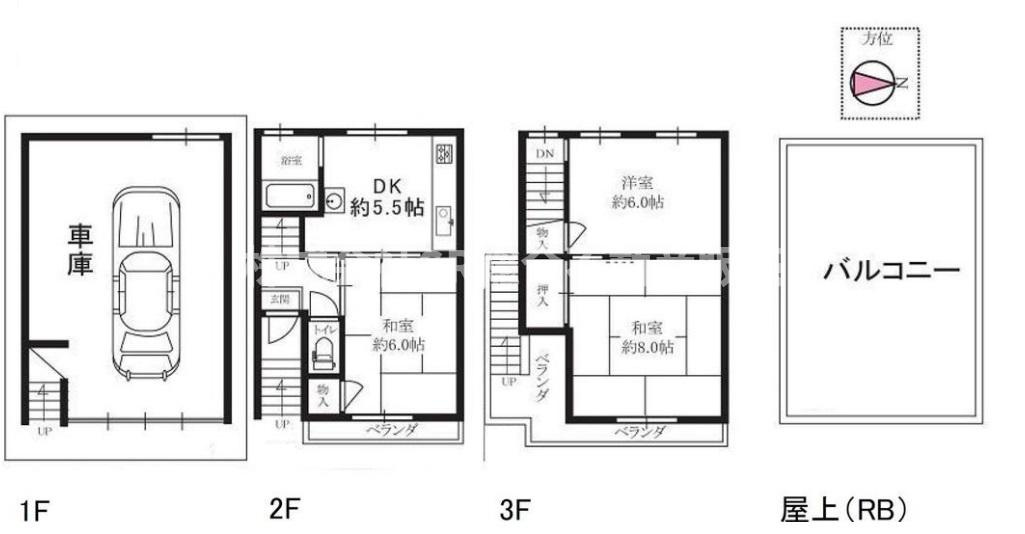 横枕西中古戸建の間取り|家賃7万、利回り7.7％で現在賃貸中です。