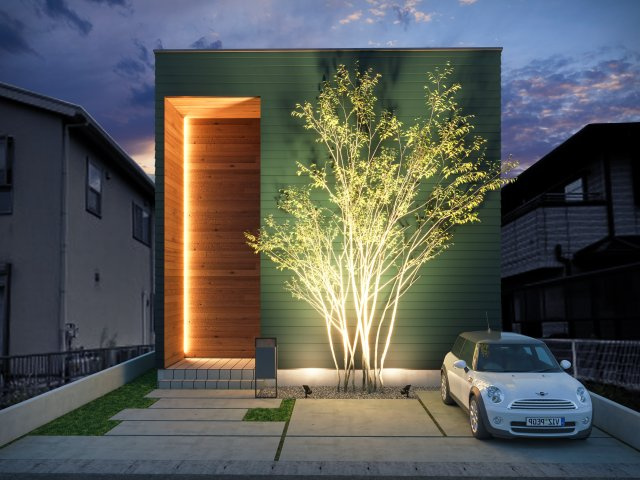COLORSグリーンヒル　湖南市石部西2丁目３区画の外観パース|～施工事例～