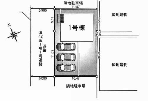 秦野市西田原第18　新築戸建全1棟　1号棟の区画図