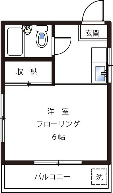 一人暮らしにはピッタリの間取り