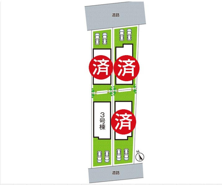 草津市木川町　第4期　新築一戸建ての区画図|全4区画