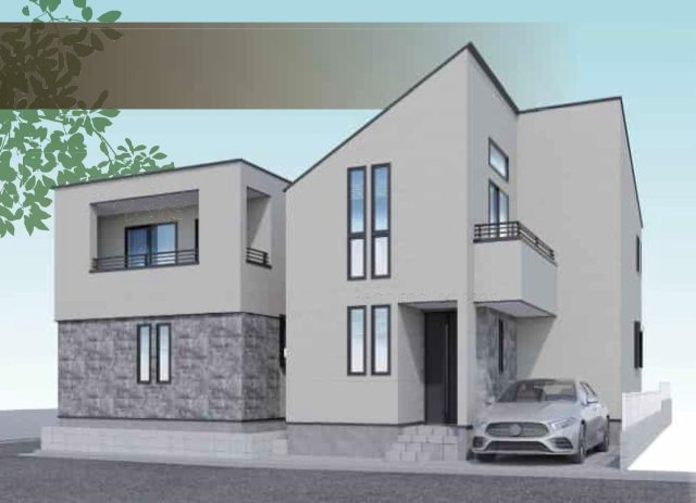 練馬区石神井台3丁目 全3棟 3号棟の外観パース|イラストは図面を基に起こしたもので実施のものとは多少異なる場合がございます