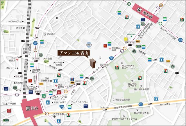 アマンＥ．Ｓ．Ｋ．青山の地図