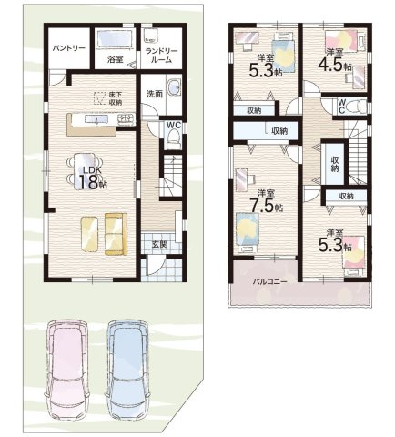 ★綾部市本町　第2期　新築一戸建ての間取り