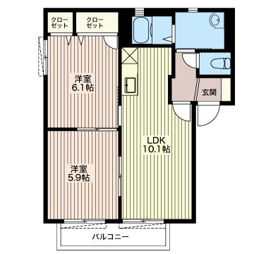 バリュージュ近藤Bの間取り|反転
