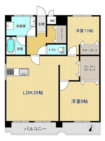 パラッシオ岡本の間取り|お洋服を大切にされる方に大変喜ばれる、憧れのウォークインクローゼット。
お洋服以外にも掃除機やスーツケースなどを一箇所に集約できるのは魅力ですね！
扉が二カ所にあるので、出し入れもスムース
