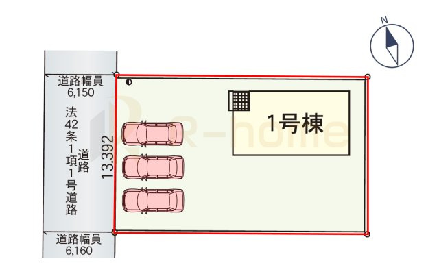 小美玉市羽刈第4　新築戸建て　1号棟の区画図|大きなお買い物だからこそ、メリット・デメリットを伝えさせて頂きます。
R-homeにお任せください♪
