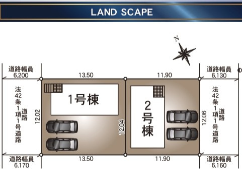 【新築戸建て】由利本荘市薬師堂第11 2号棟の区画図|本物件は「2号棟」です