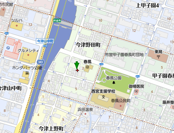 西宮市今津野田町　中古戸建の地図
