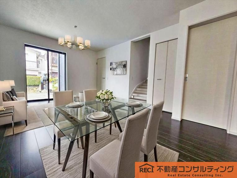 西宮市浜甲子園1丁目　新築戸建　1号棟の居間・リビング