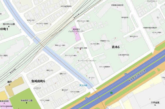 モンラヴィ青木2番館の地図