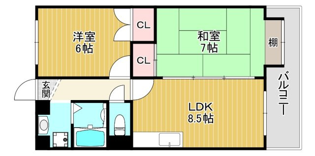 【間取り】 | ブランドールMⅢ