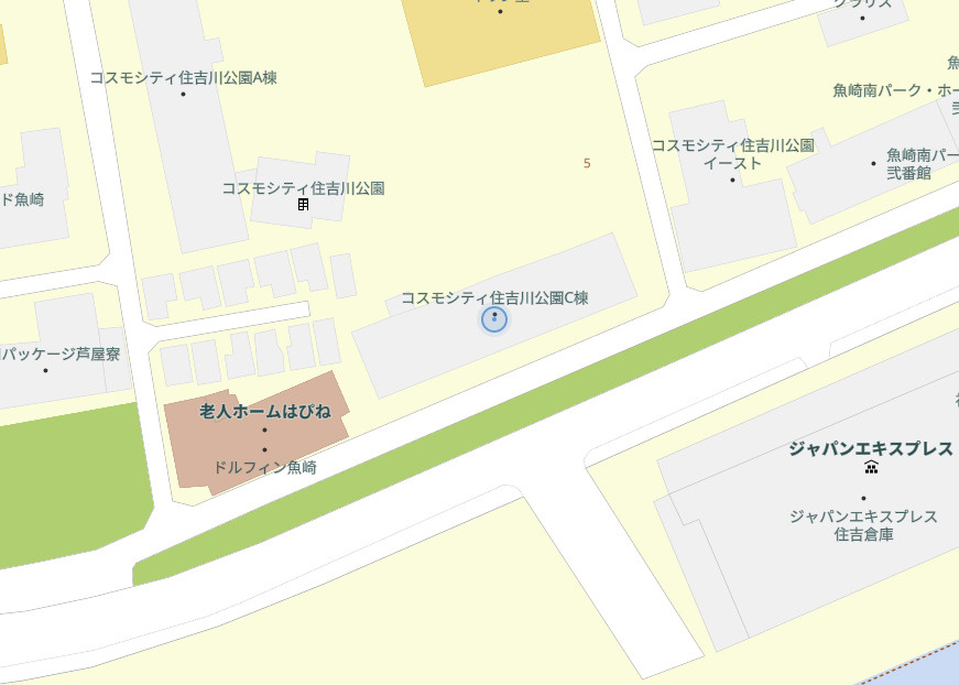 コスモシティ住吉川公園C棟の地図