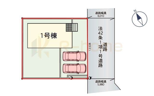 小美玉市納場第4　新築戸建て　1号棟の区画図|大きなお買い物だからこそ、メリット・デメリットを伝えさせて頂きます。
R-homeにお任せください♪