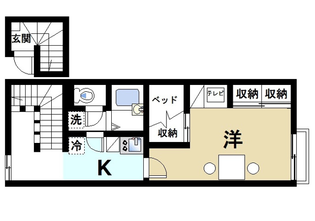 レオパレスハートフル西大寺の間取り|単身者向けの間取りです