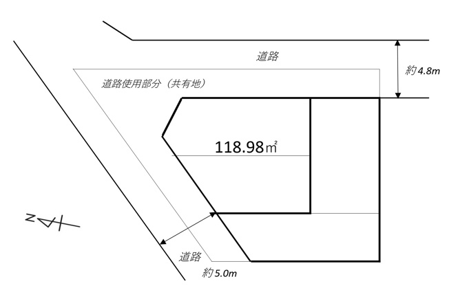 【土地図】 | 麻生区王禅寺西３丁目土地 | 土地面積118.98㎡