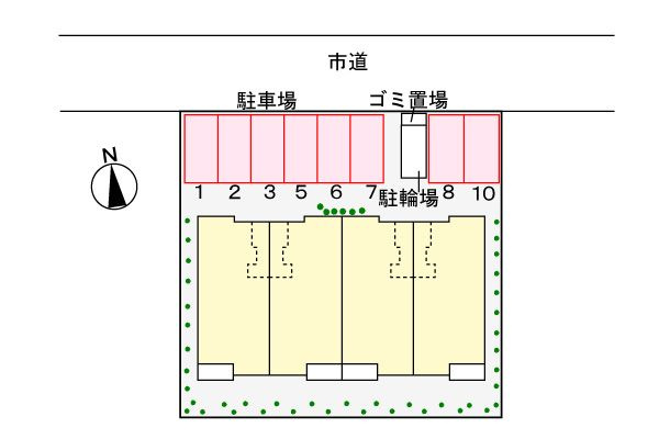 フラットツーの駐車場