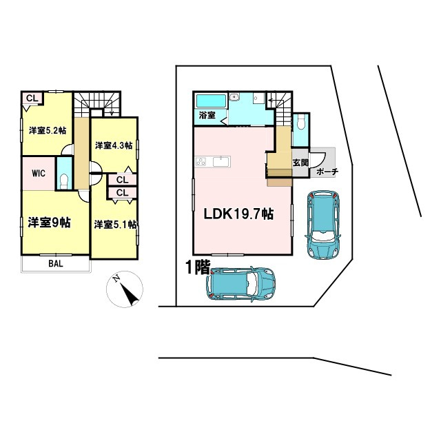 新築戸建て　成田市土屋１期　リガーレ２号棟の間取り
