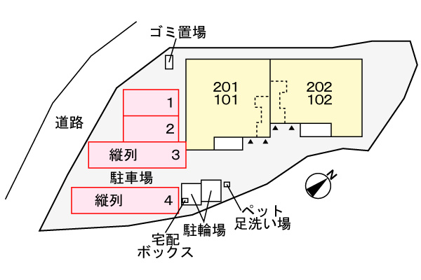ブロッサム　プラム館の駐車場|駐車場