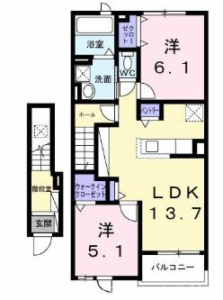 仮）古ケ崎２丁目アパートＢの間取り