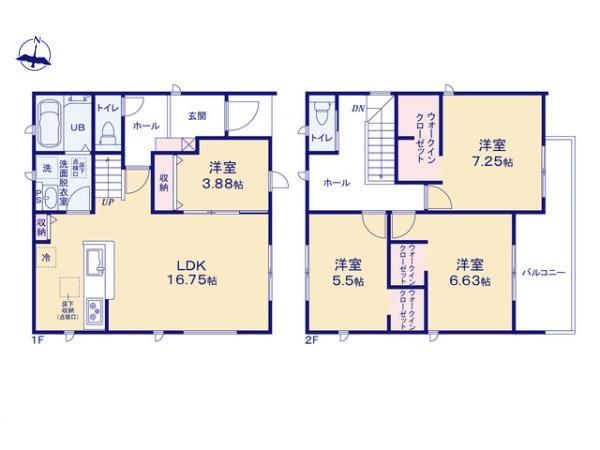 半田市向山町3丁目　2号棟の間取り