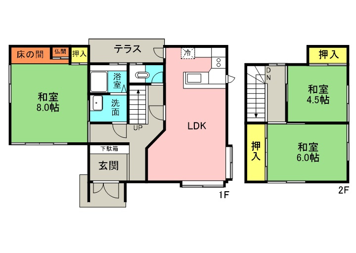 ひばりケ丘町中古住宅の間取り