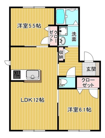 【間取り】 | シャーメゾン蒲船津