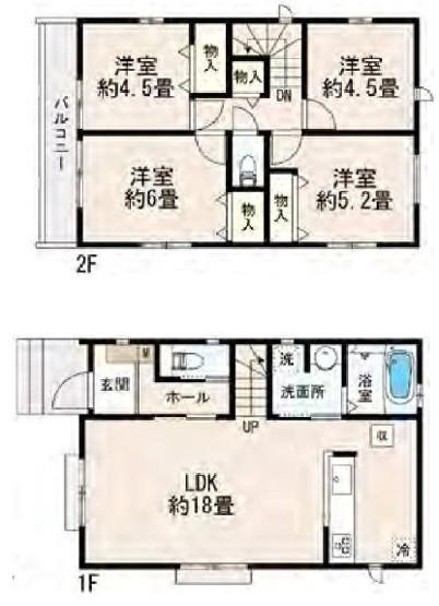 【間取り】 | 小平市津田町1丁目　新築戸建　A号棟　全3棟