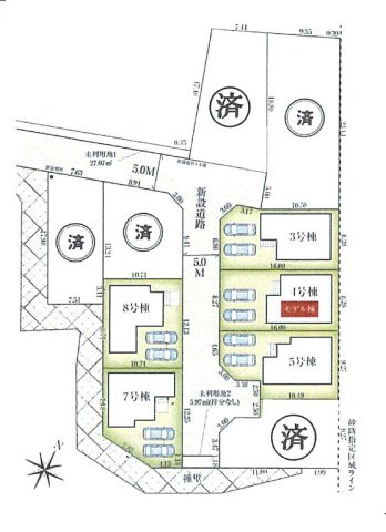 青梅市長淵1丁目　新築戸建全10棟の区画図