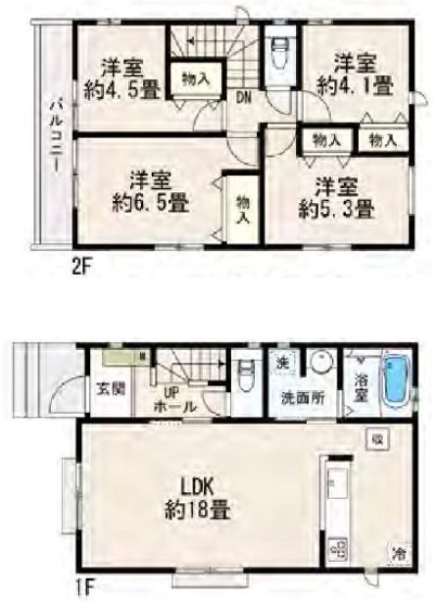 【間取り】 | 小平市津田町1丁目　新築戸建　B号棟　全3棟