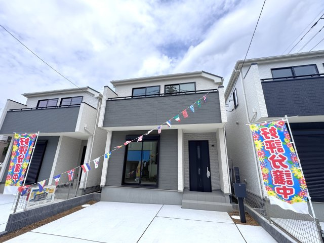 松戸市常盤平５丁目新築戸建【常盤平第二小学校：9分】の外観|B号棟外観・完成済み内覧可能です！