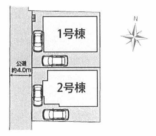 秦野市ひばりが丘　新築戸建全2棟　1号棟の区画図