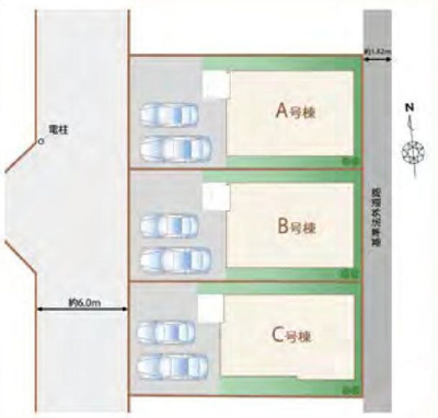 【区画図】 | 小平市津田町1丁目　新築戸建　C号棟　全3棟