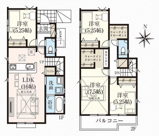 【サンスターホーム】青梅市東青梅2丁目　新築1号棟の間取り