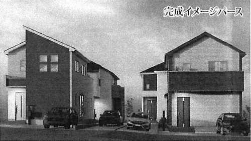 秦野市堀山下3期　新築戸建全7棟　4号棟の外観パース