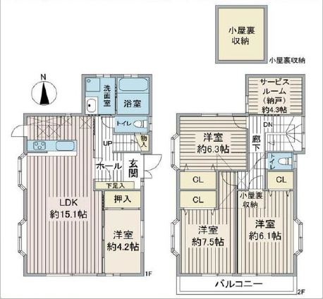 【間取り】 | 川越市的場 | 4SLDK