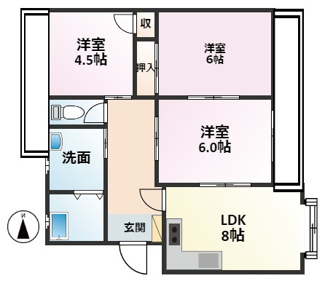 【間取り】 | サンシャイン | 3LDK