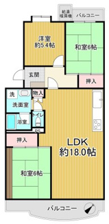 【間取り】 | グリーンコープ松が谷 | 修繕履歴もある３LDK！両面バルコニーなので風通しも良好！