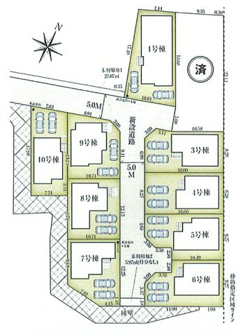 青梅市長淵1丁目　新築戸建全10棟の区画図