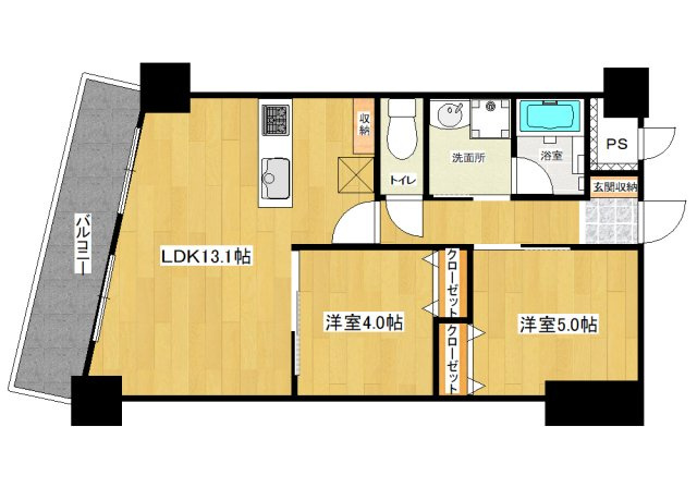 フクダ不動産八木駅前マンションの間取り