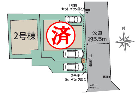 練馬区富士見台3丁目　子育て安心エリア　長期優良住宅　限定2棟の区画図