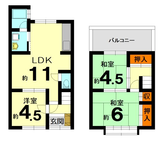 【間取り】 | 桂稲荷山町　テラスハウス