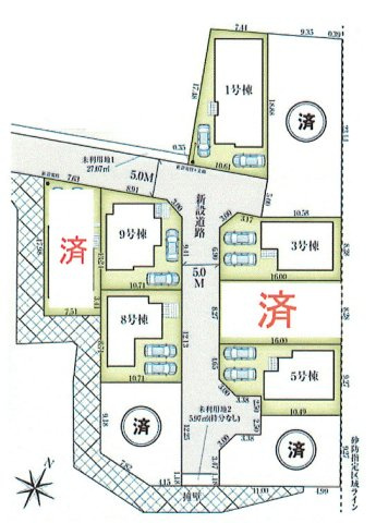 青梅市長淵1丁目　新築戸建全10棟の区画図