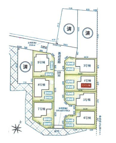 青梅市長淵1丁目　新築戸建全10棟の区画図