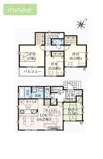 【間取り】 | 当社で現地販売開催中　スーパー2分　駐車２台　全３棟　3号棟　