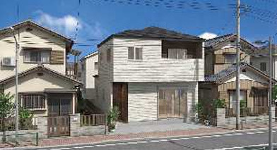 【外観】 | 八尾市久宝園2丁目 | 【外観イメージパース】【2階建て♪敷地間口広々♪ZEH水準省エネ住宅☆】ローン返済目安：月々約111095円（頭金0円、変動金利0.875％、返済期間40年、ボーナス払い無しで試算しています）